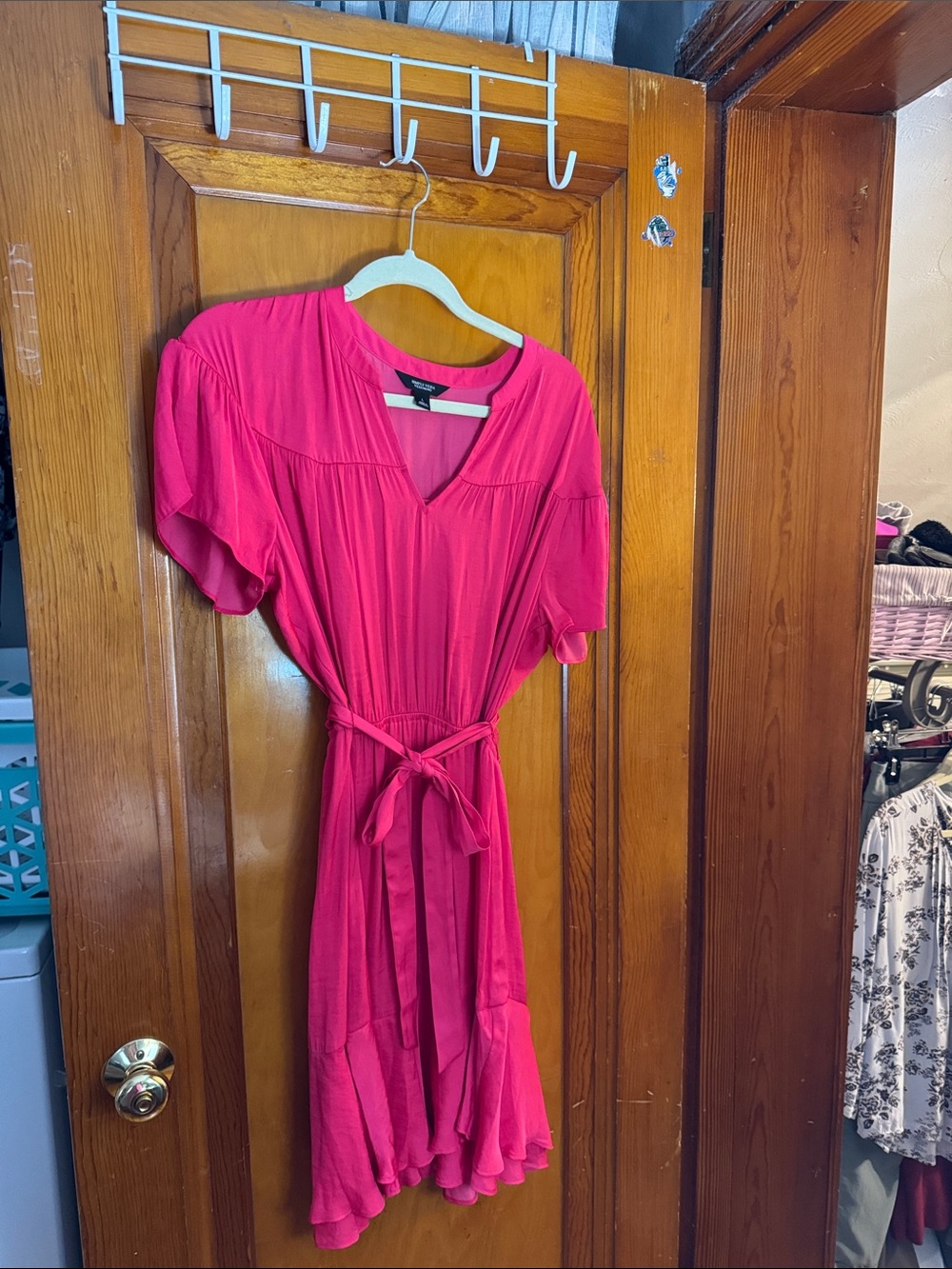 Simply Vera Vera Wang Fuchsia Tie-Waist Midi Dress